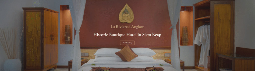 portfolio of work - banner of a boutique hotel property I developed the website for