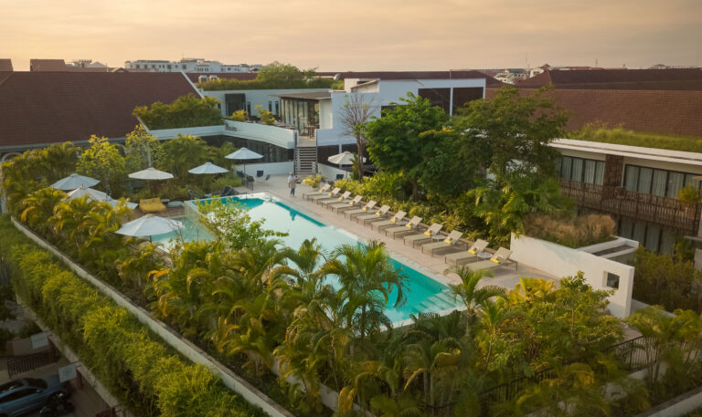 Drone photography hero image at boutique hotel in siem reap