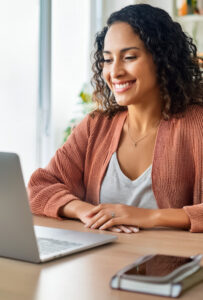 Lady browsing websites