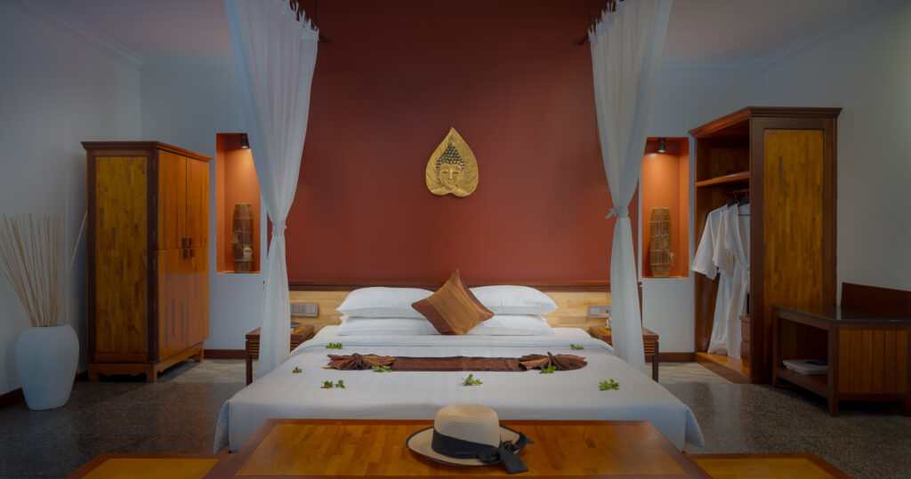 Original interior photography of suite room used for the la riviere dangkor website project with original photography created by Exposure Creative
