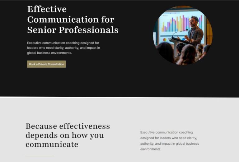 Communications expert Website by Exposure Creative